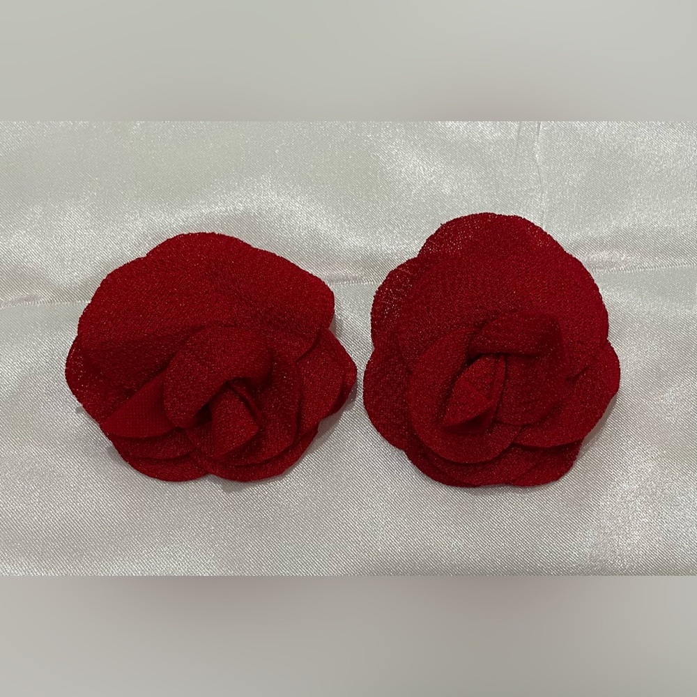 Red Rose Stud Earrings